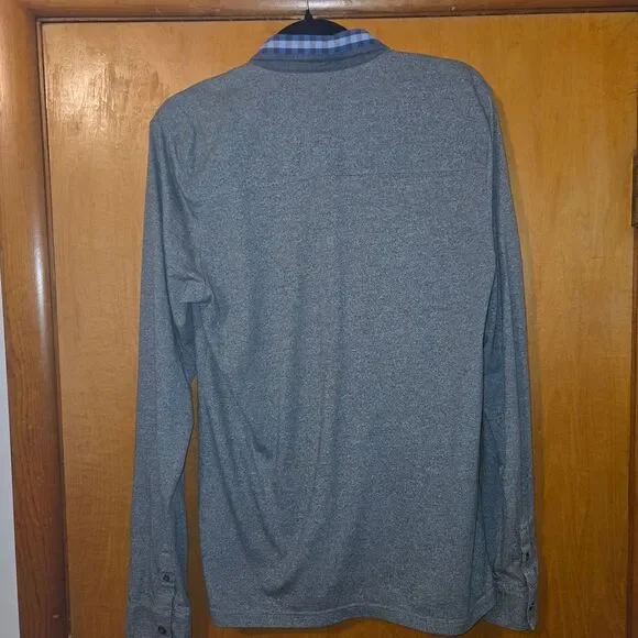 Ted Baker Olive Heather Long Sleeve Polo - Picture 4 of 4